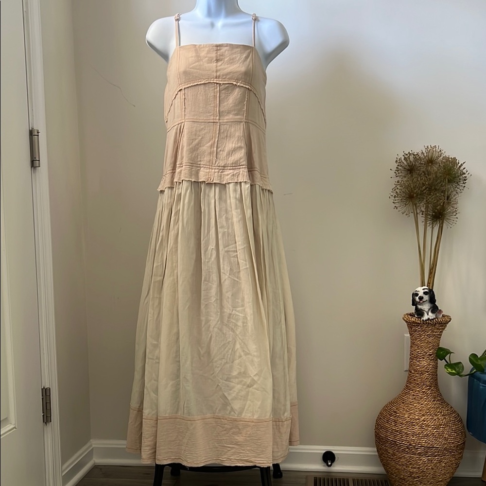Umgee Tan Cream Tiered Maxi Sundress